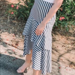 Banana Republic Stripped High Low Skirt